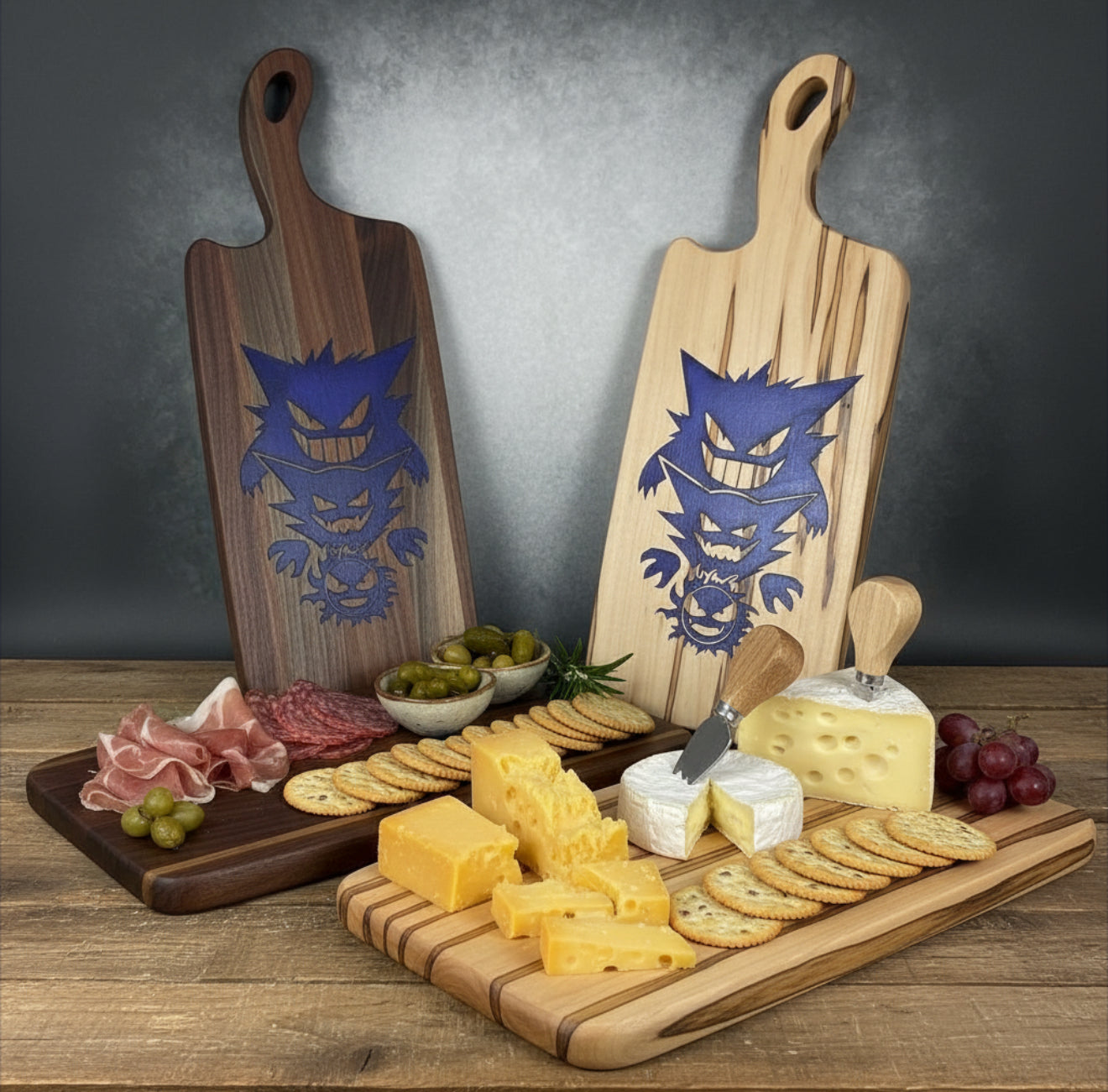BLACK WALNUT / WORMY MAPLE GENGAR EVOLUTIONS CHARCUTERIE BOARD