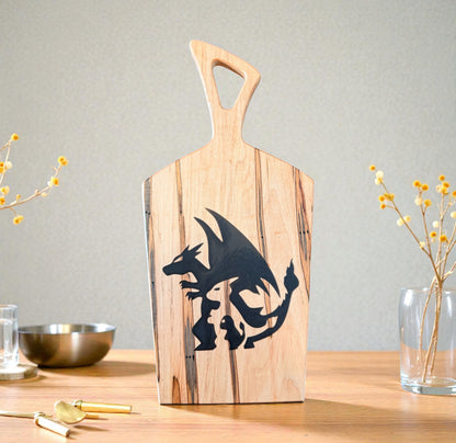 WORMY MAPLE CHARIZARD EVOLUTIONS CHARCUTERIE BOARD