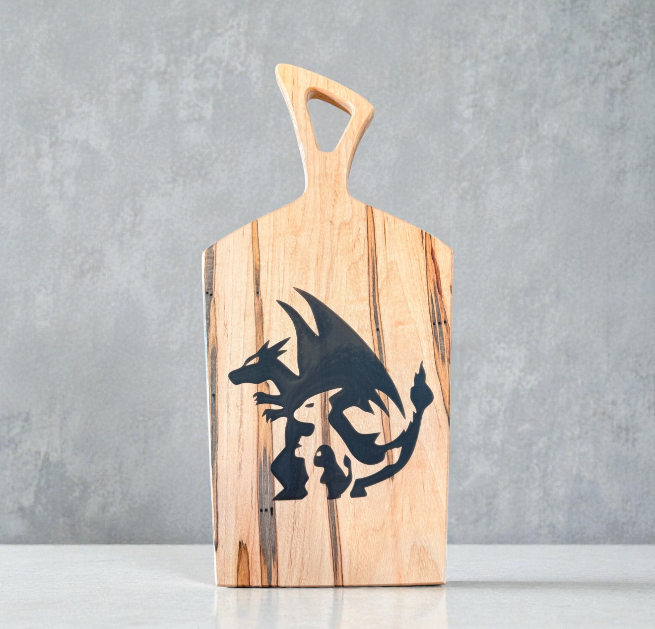 WORMY MAPLE CHARIZARD EVOLUTIONS CHARCUTERIE BOARD